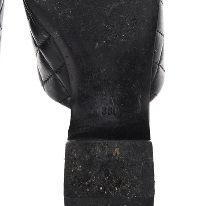 Chanel Lambskin Patent Quilted Chain Mules 38 Black 8 of 16