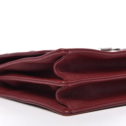 Christian Dior Grained Calfskin Diorama Satchel Burgundy 6 of 9