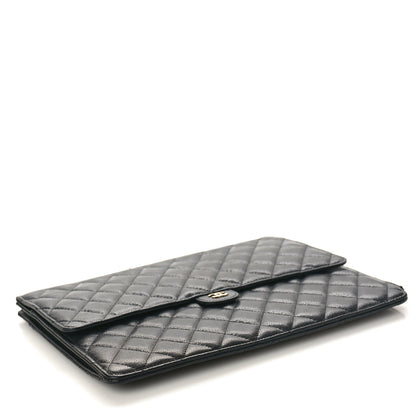 Chanel Caviar Quilted Large Flap Zip Clutch Black 4 of 10