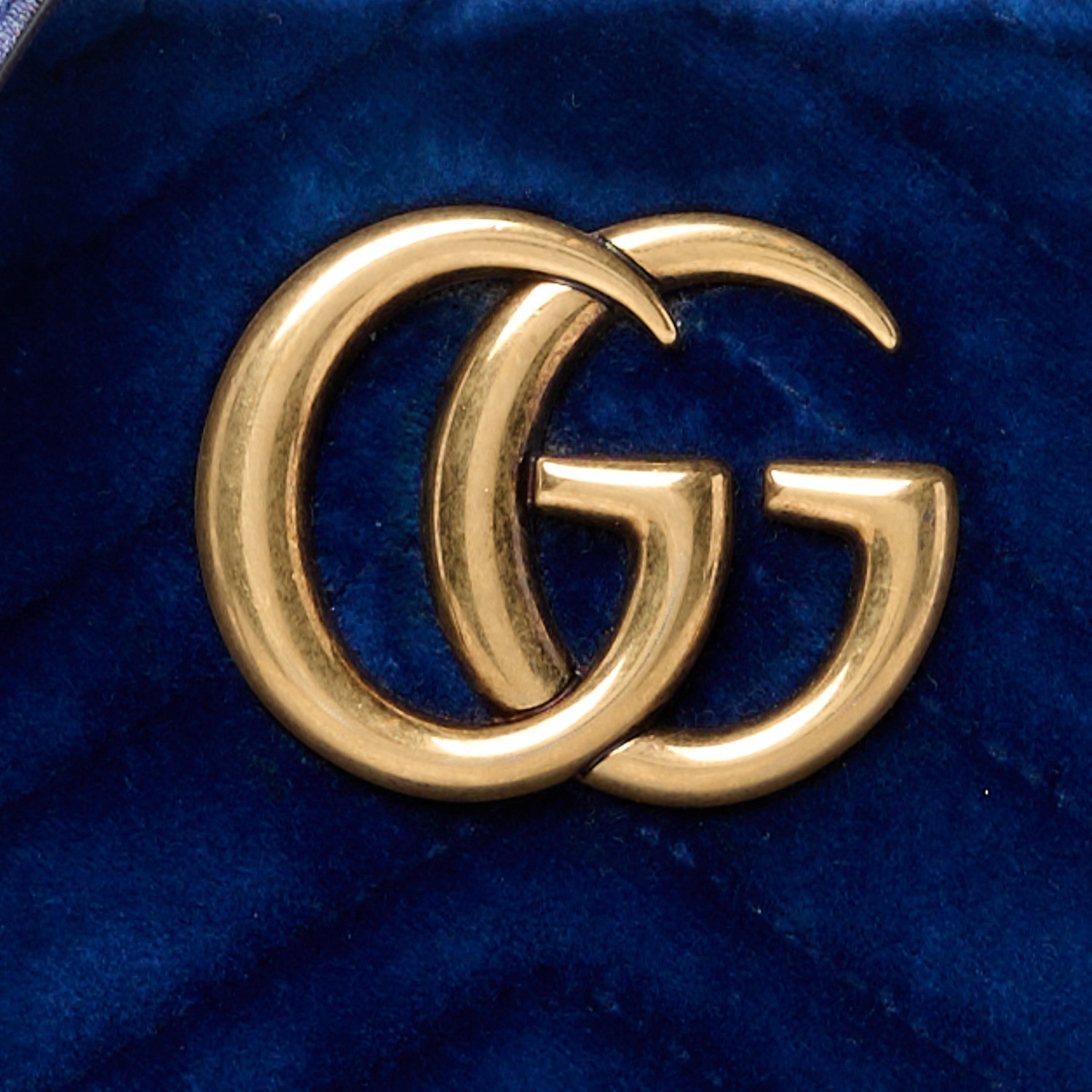 Gucci Velvet Matelasse Small GG Marmont Chain Shoulder Bag Cobalt 9 of 12