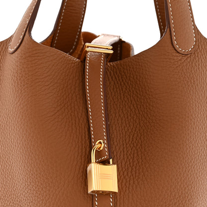 Hermes Taurillon Clemence Picotin Lock 18 PM Gold 8 of 11