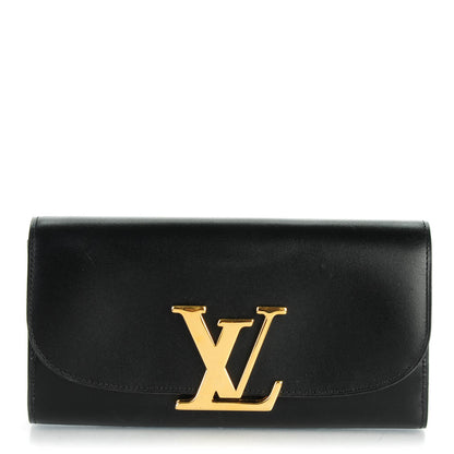 Louis Vuitton Box Calfskin Vivienne LV Long Wallet Black 1 of 8