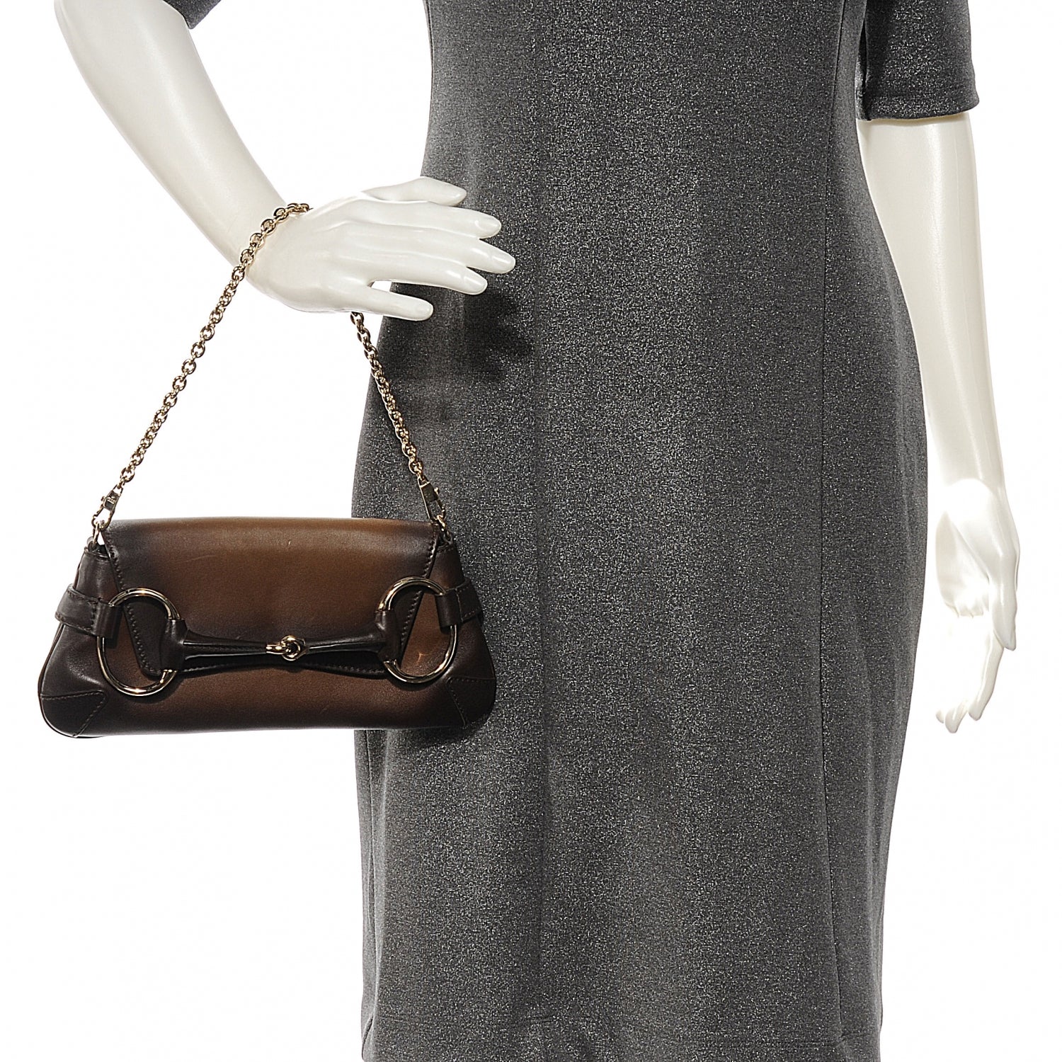 Gucci Leather Horsebit 1921 Clutch Bag Brown 2 of 8