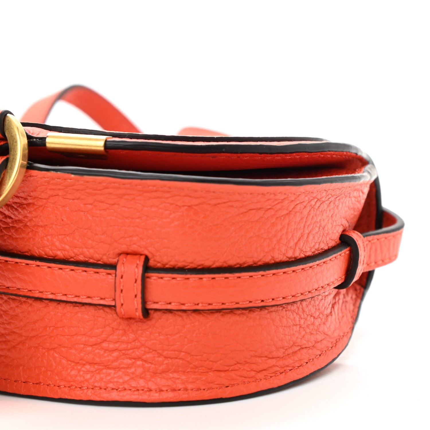 Chloe Calfskin Nano Marcie Saddle Bag Rusted Orange 7 of 7