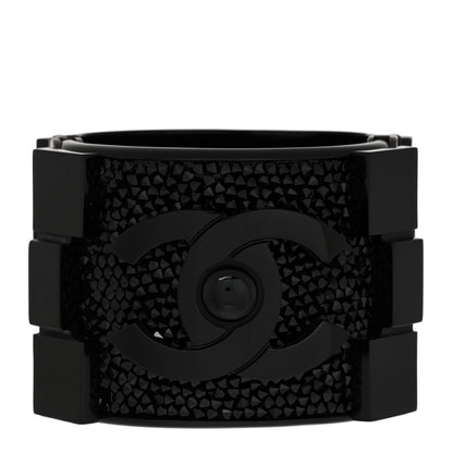 Chanel Plexiglass Crystal Lego Boy Cuff Black 1 of 6