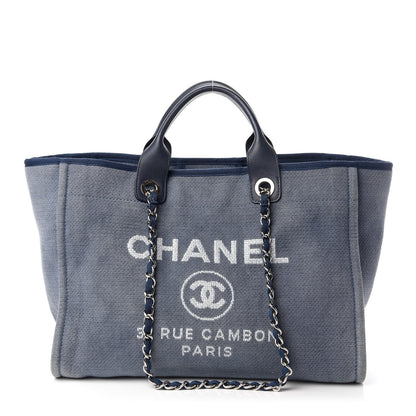 Chanel Canvas Medium Deauville Tote Blue 1 of 10