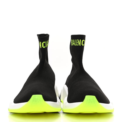 Balenciaga Neoprene Knit Womens Hi Speed Sneakers 37 Black Yellow Fluo 2 of 7