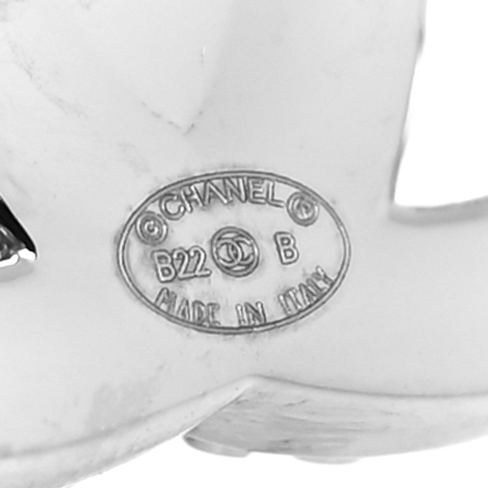Chanel Crystal CC Turnlock Earrings Silver 4 of 4