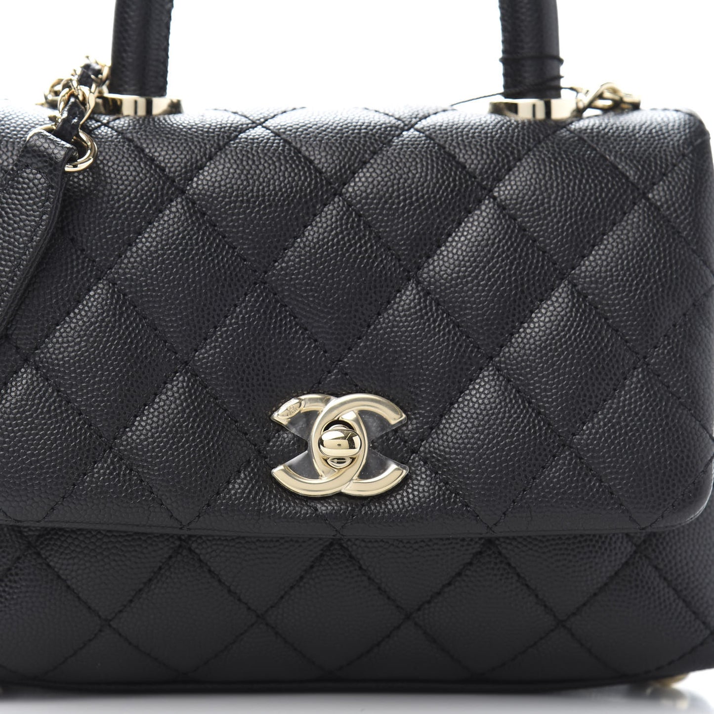 Caviar Quilted Extra Mini Coco Handle Flap Black