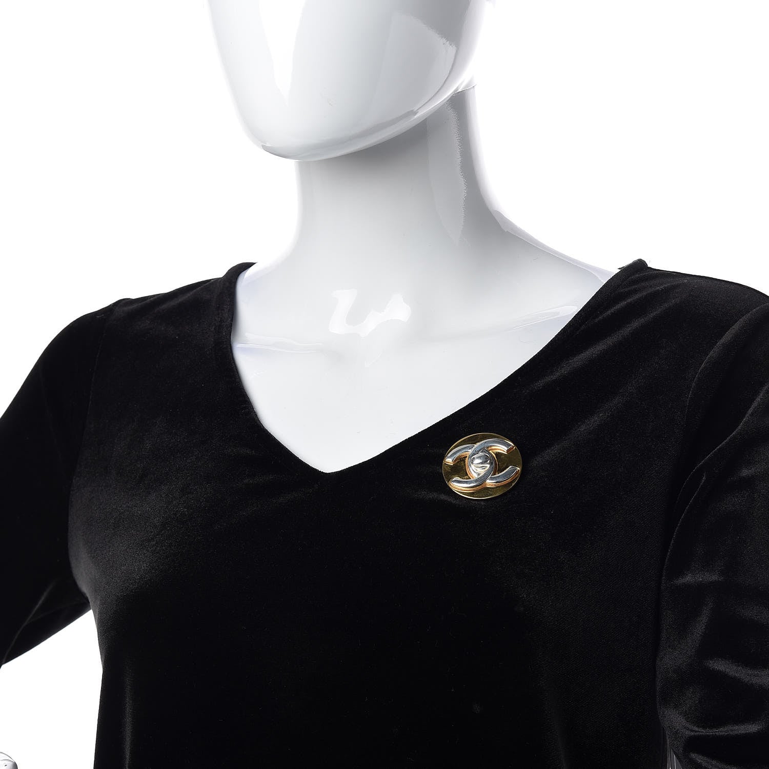 Chanel CC Turnlock Brooch Silver Gold 2 of 4
