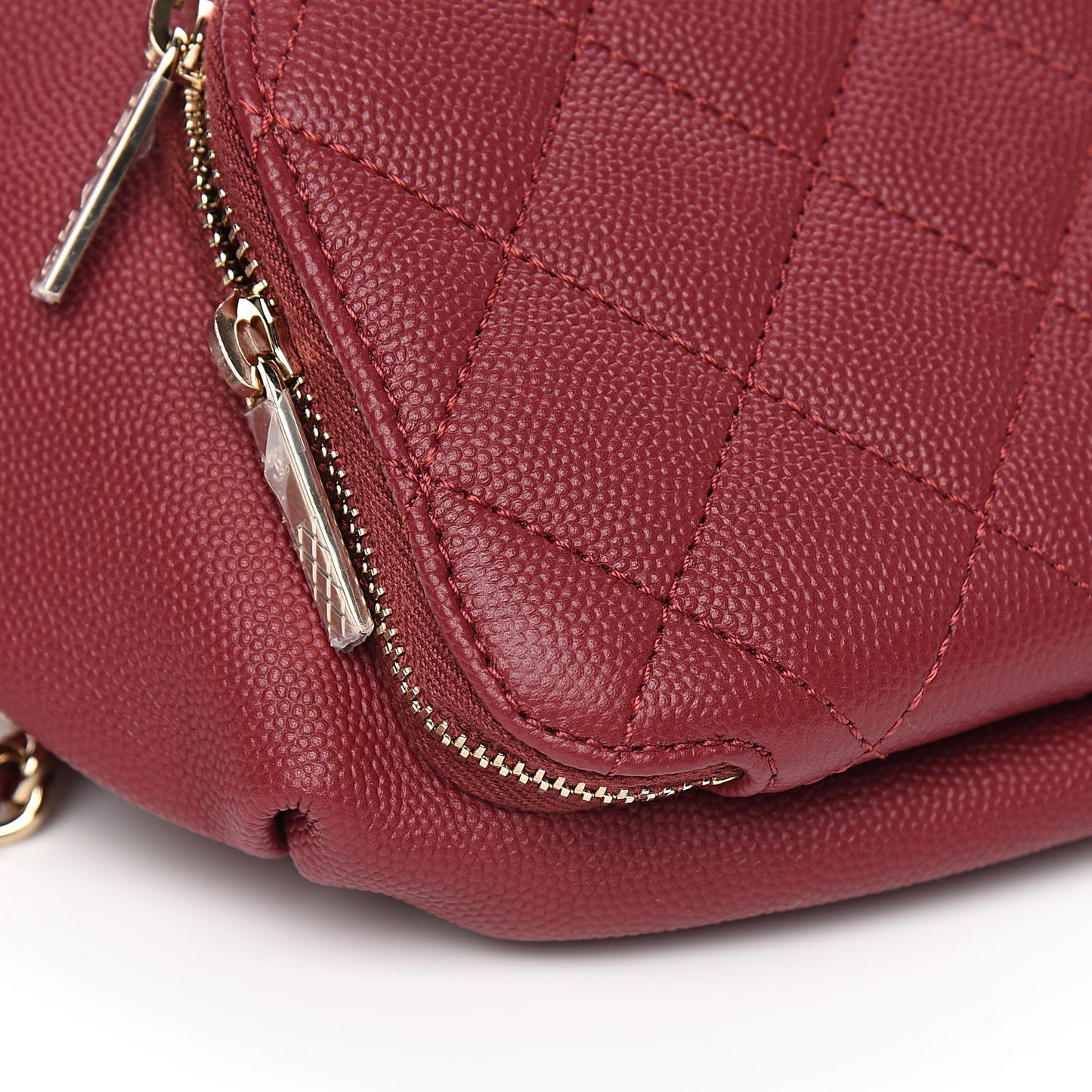 Caviar Quilted Business Affinity Waist Belt Bag Burgundy