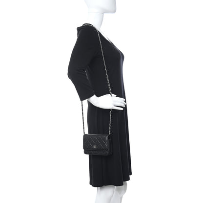 Chanel Caviar Quilted Mini Wallet On Chain WOC Black 2 of 11