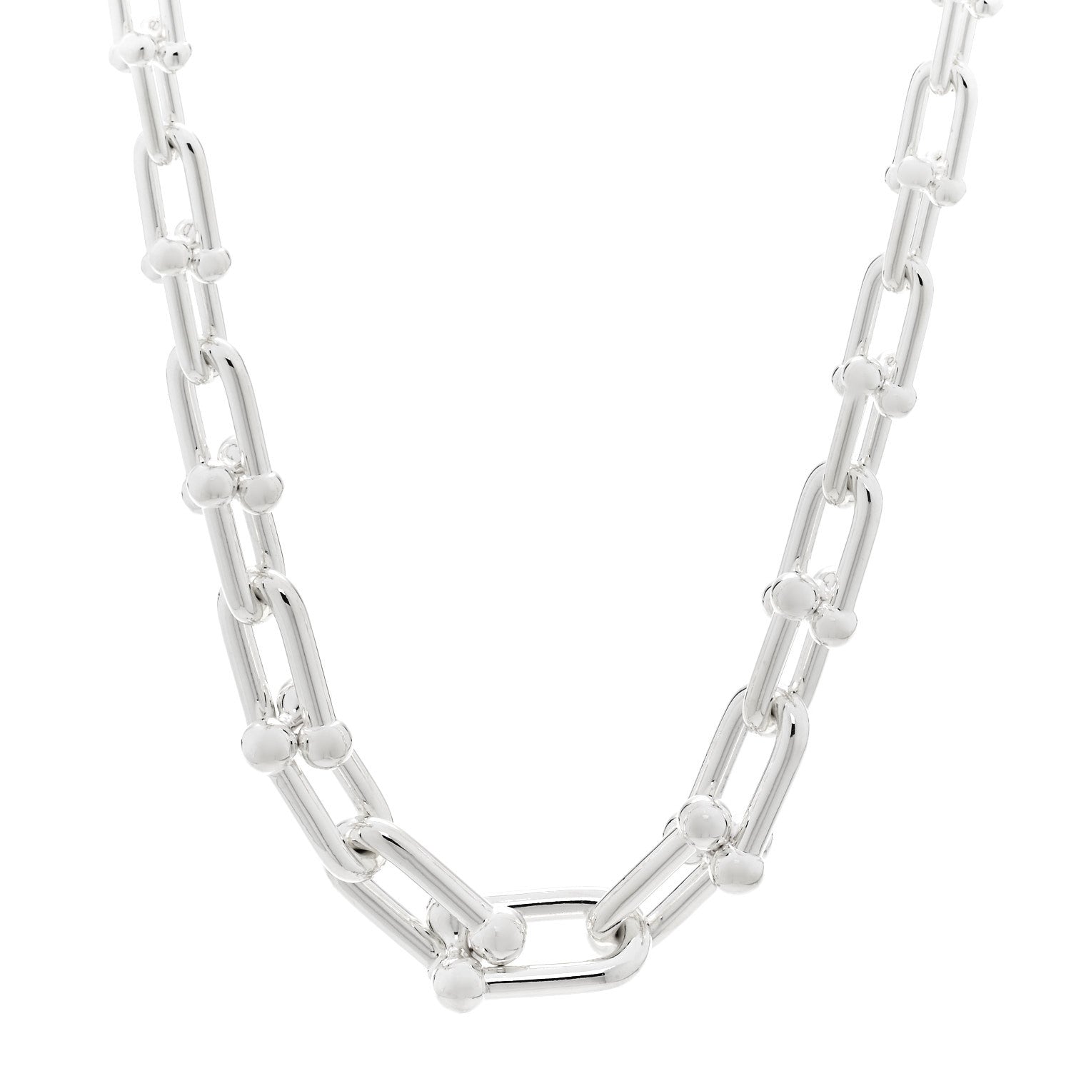 Tiffany Sterling Silver HardWear Graduated Link Necklace 1 of 5