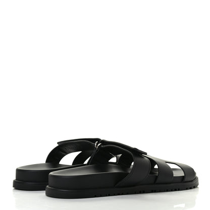 Hermes Calfskin Womens Chypre Sandals 41 Black 4 of 8