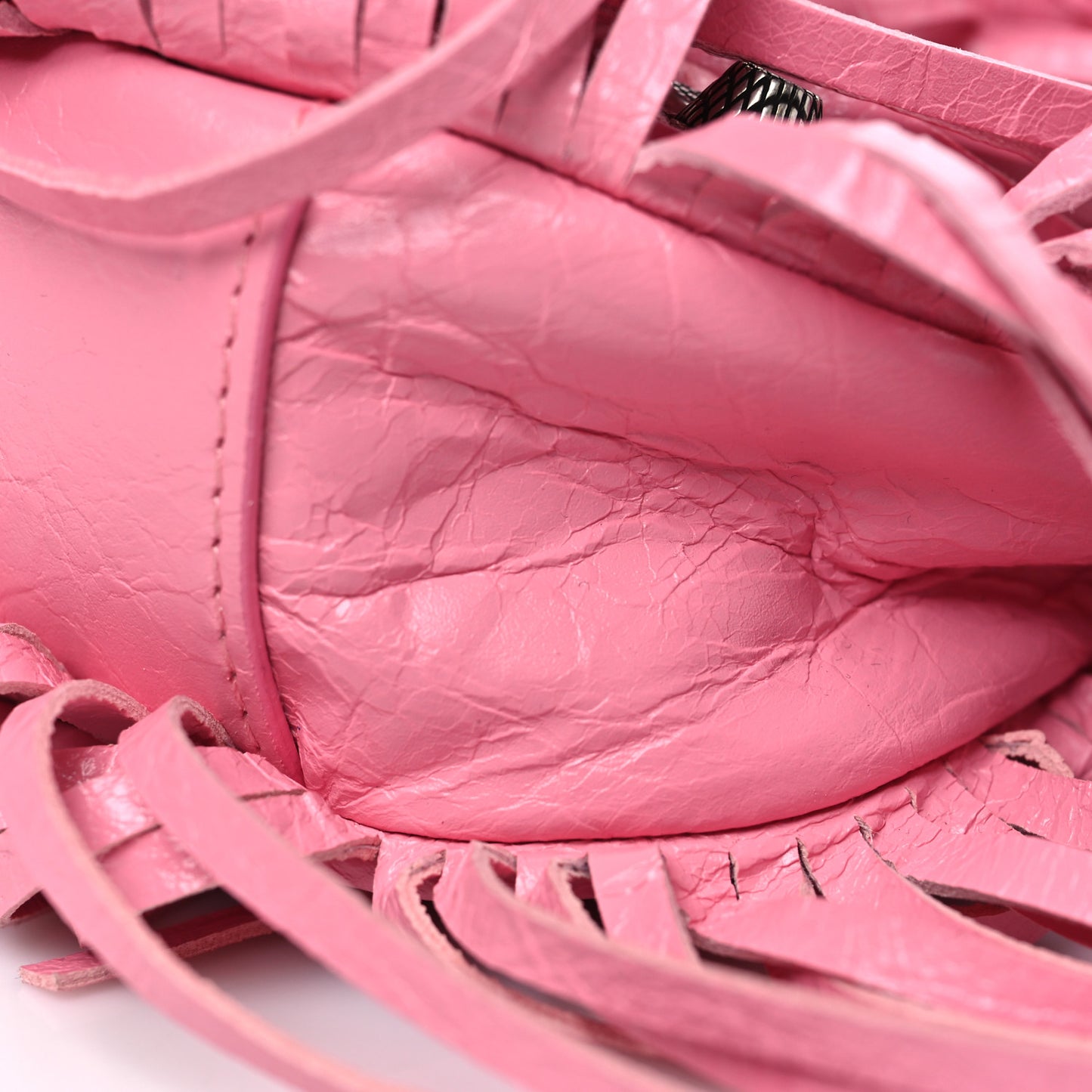 Agneau Arena Le Cagole Fringe Shoulder Bag XS Sweet Pink