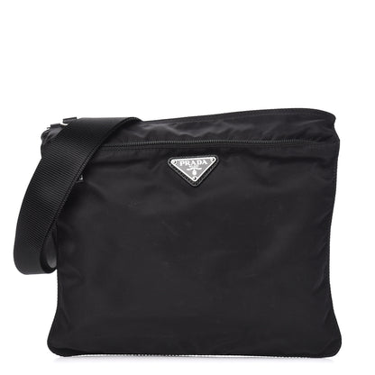 Prada Nylon Vela Flat Messenger Bag Black 1 of 9