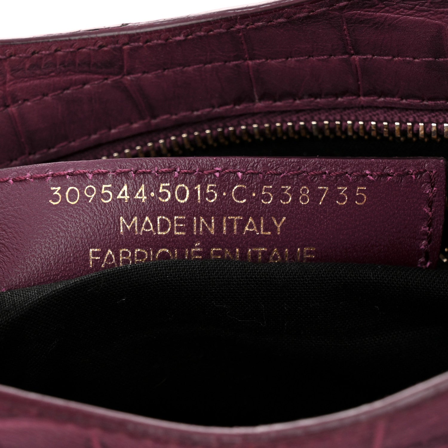 Balenciaga Calfskin Crocodile Embossed Giant 12 Gold Hardware Mini City Violet Prune 7 of 15