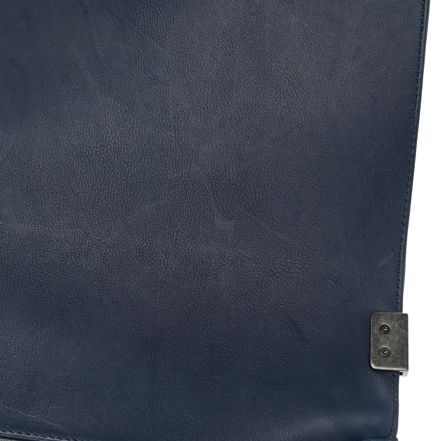 Chanel Calfskin Double Stitch New Medium Boy Flap Navy Blue 13 of 13