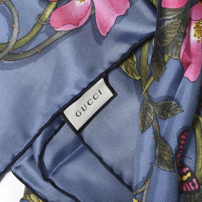 Gucci Silk Twill Flowerwebby Square Scarf Sky Blue 4 of 4