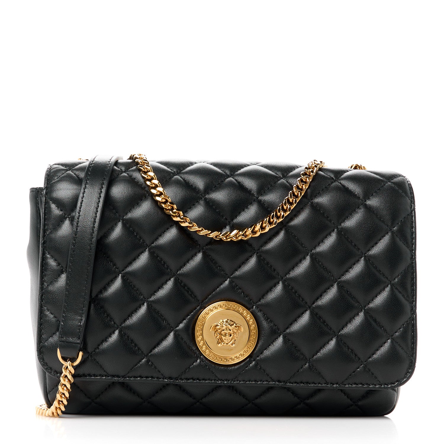 Versace Nappa Quilted La Medusa Chain Crossbody Black 1 of 11