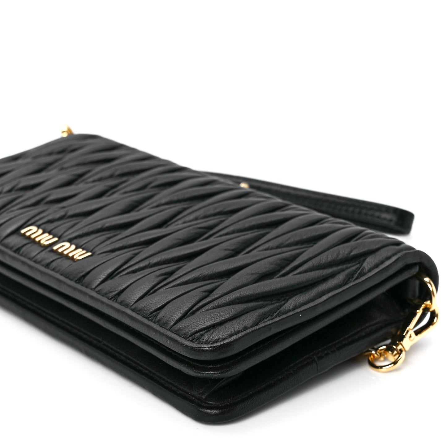 Nappa Matelasse Wallet On Chain Black