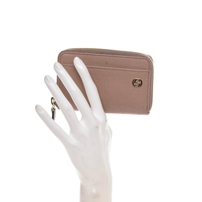 Gucci Calfskin Interlocking G Key Ring Coin Purse Pink 2 of 7