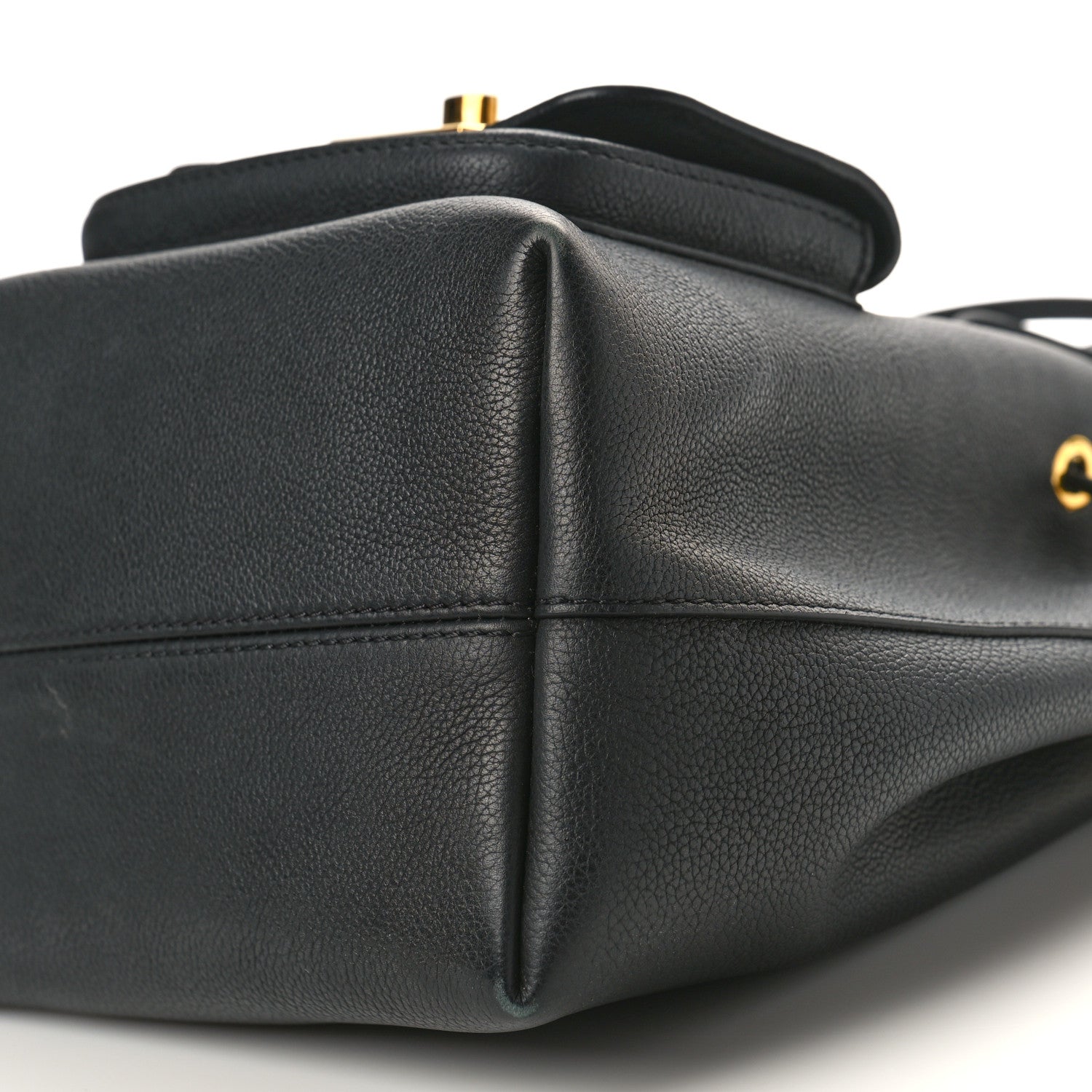 Louis Vuitton Calfskin Lockme Bucket MM Black 9 of 9