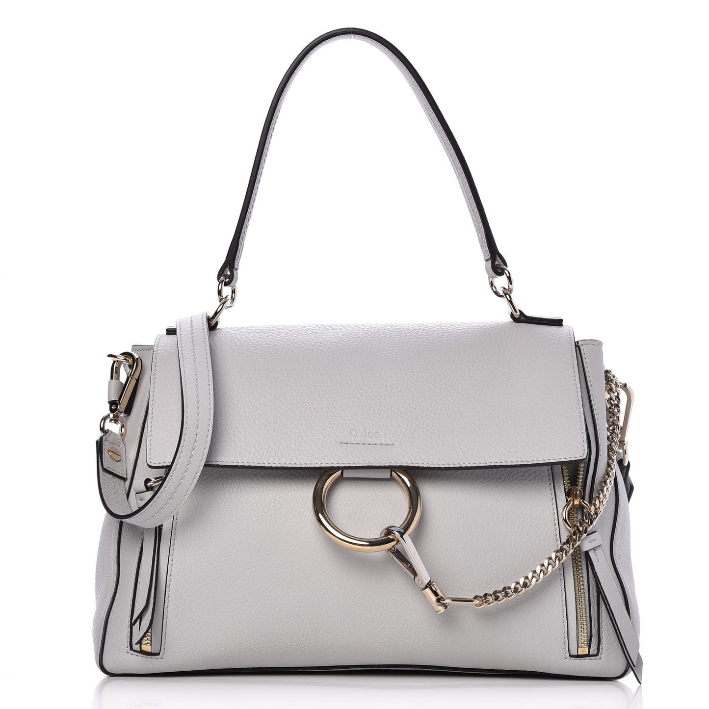 Calfskin Medium Faye Day Shoulder Bag Airy Grey