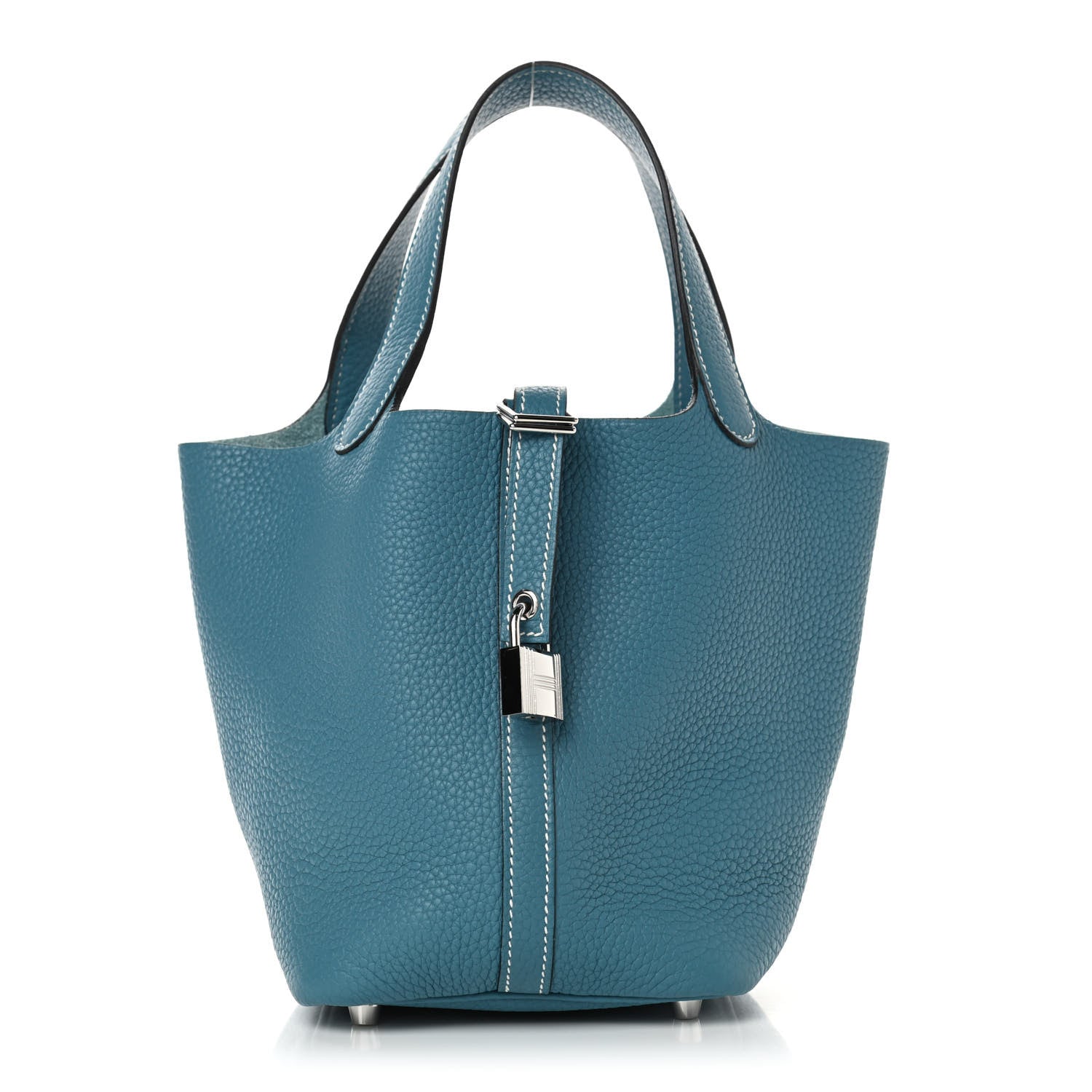 Hermes Taurillon Clemence Picotin Lock 18 PM Blue Jean 1 of 4