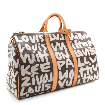 Louis Vuitton Monogram Graffiti Keepall 50 Silver 2 of 11