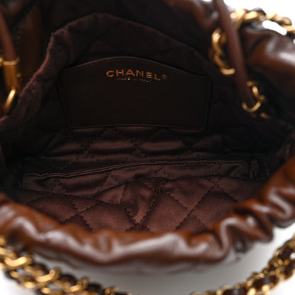 Chanel Shiny Calfskin Quilted Mini Chanel 22 Brown 5 of 11