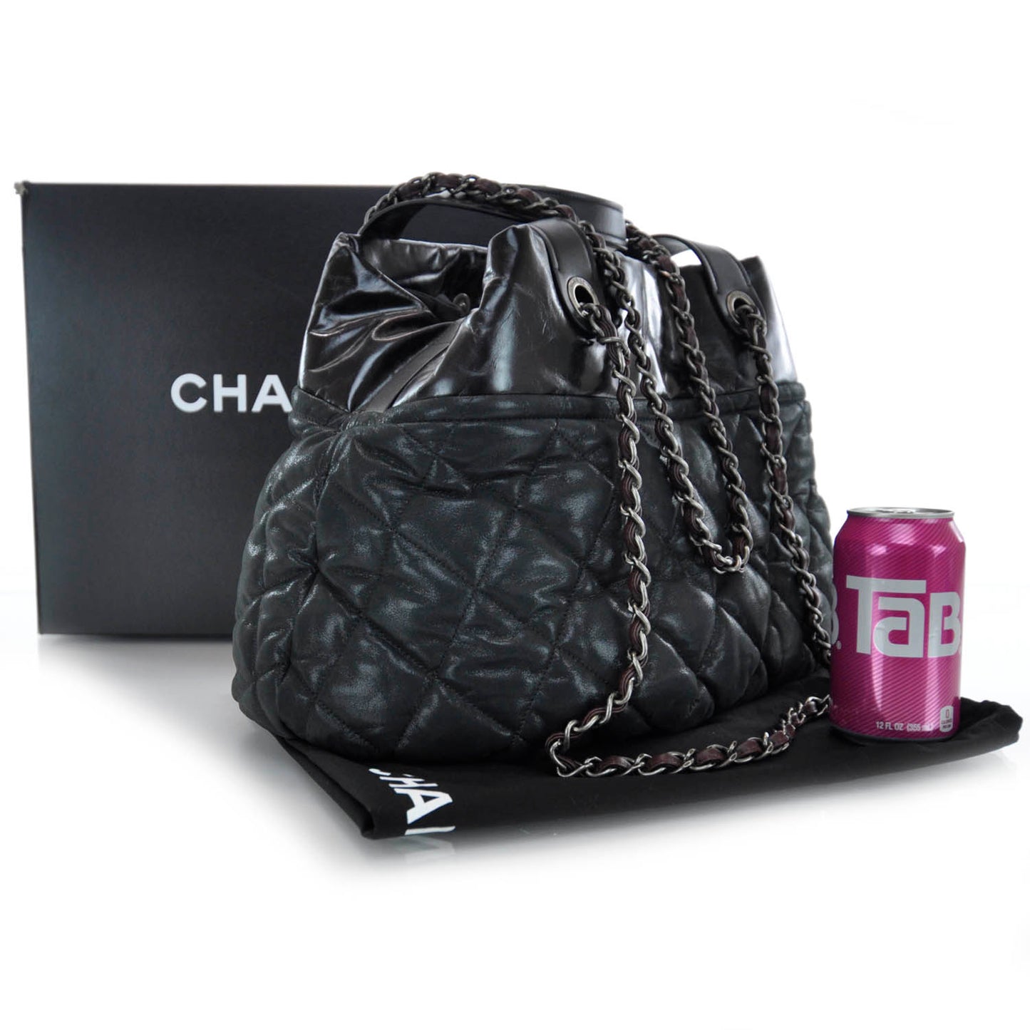 Leather Large In The Mix Tote Black