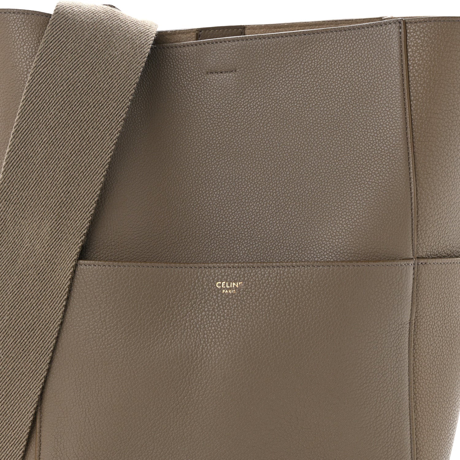 Celine Soft Grained Calfskin Sangle Bucket Bag Taupe 8 of 10