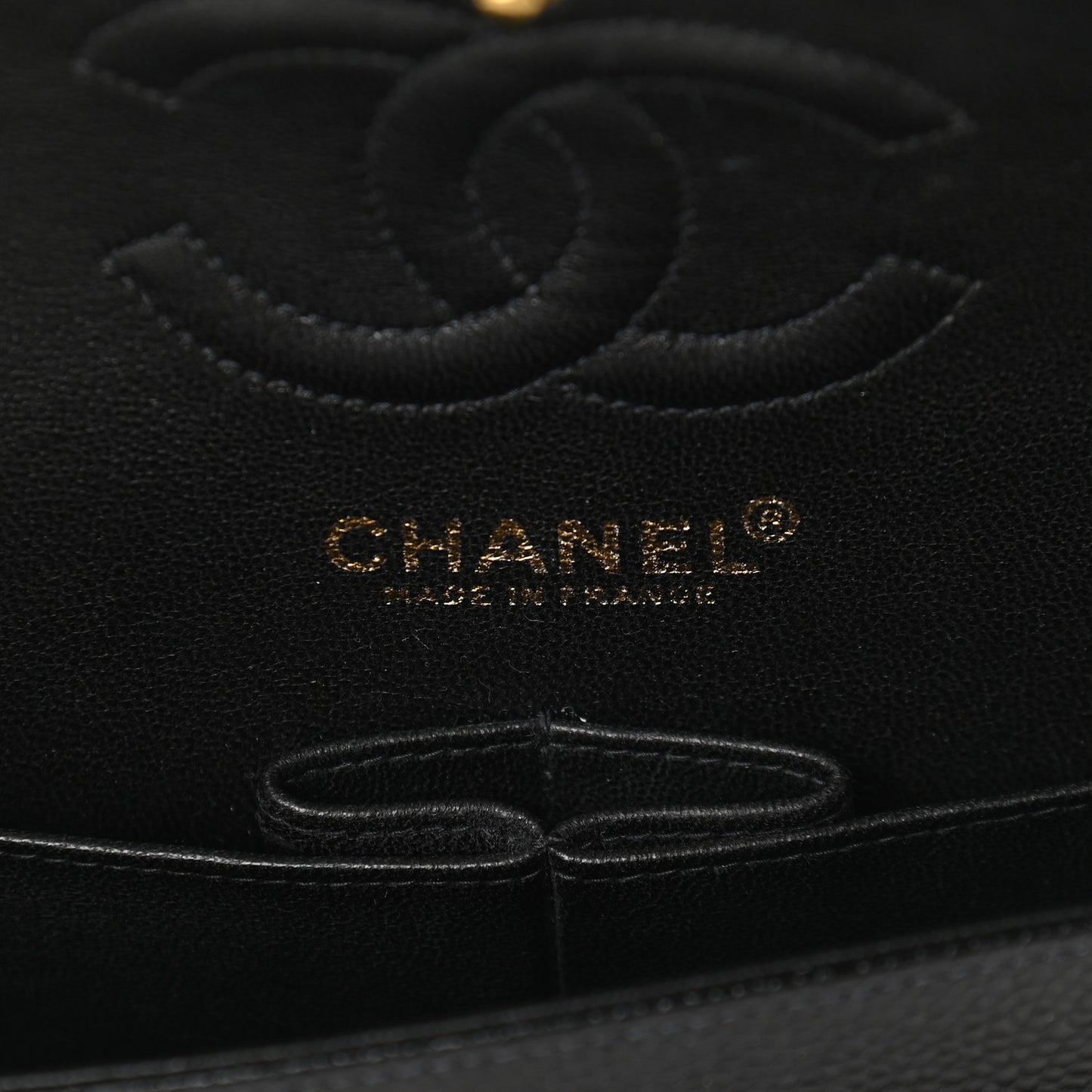 Caviar Quilted Small Double Flap Black