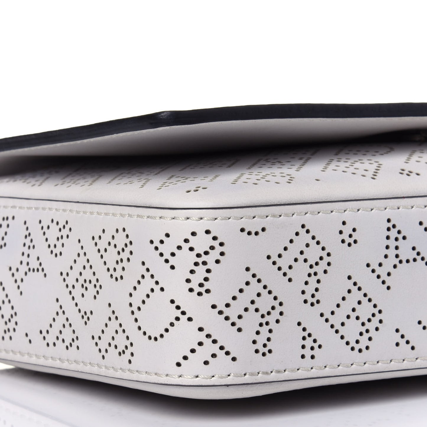 Calfskin Perforated Hampshire Crossbody Chalk White