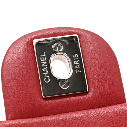 Chanel Patent Quilted Mini Flap Clutch With Chain  Red 12 of 13