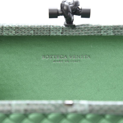 Bottega Veneta Satin Intreccio Impero Ayers Stretch Knot Clutch Emerald 6 of 7