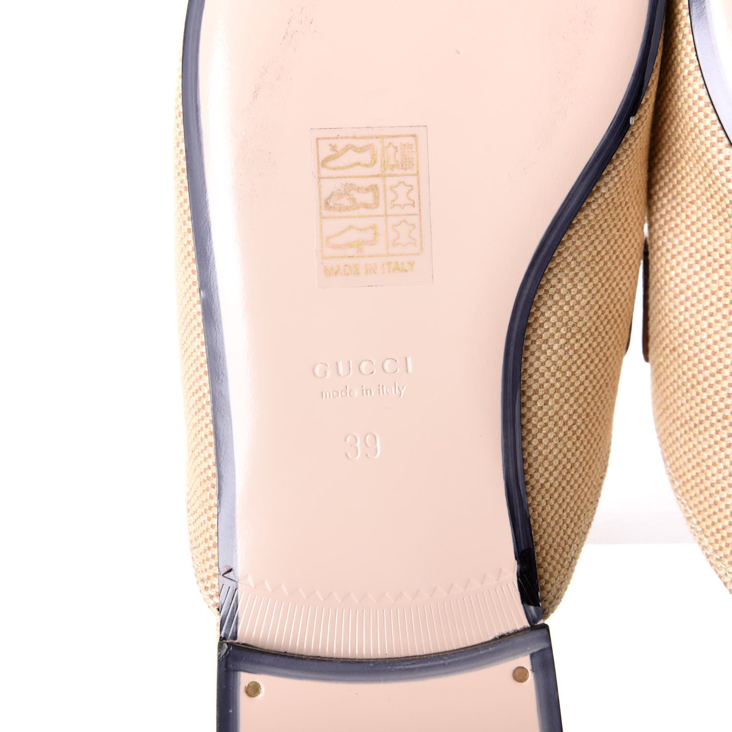 Gucci Canvas Vintage Charlotte Princetown Slippers 39 Cuir 7 of 9