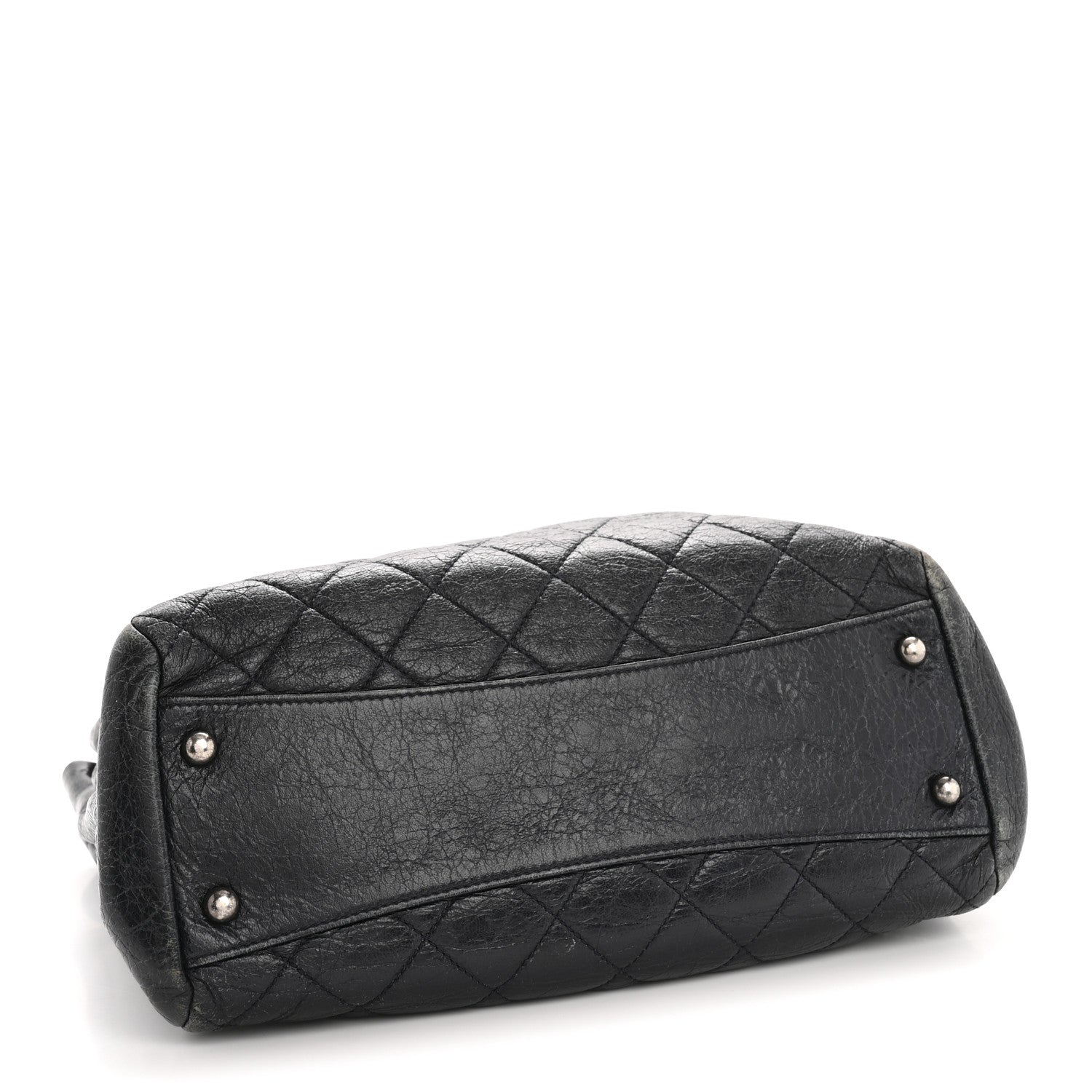 Chanel Glazed Calfskin Quilted Tote Navy 5 of 15