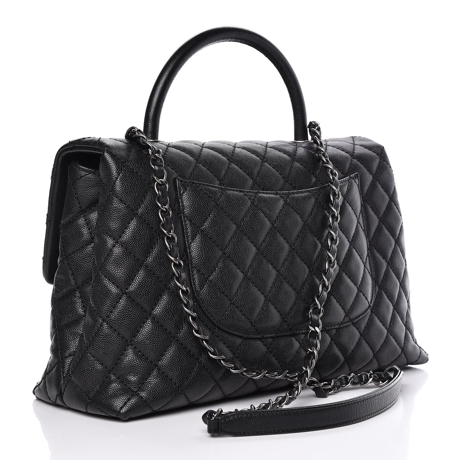 Chanel Caviar Quilted Medium Coco Handle Flap Black 3 of 13