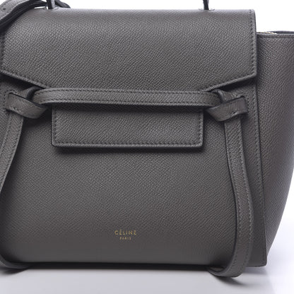 Celine Grained Calfskin Nano Belt Bag Grey 10 of 10