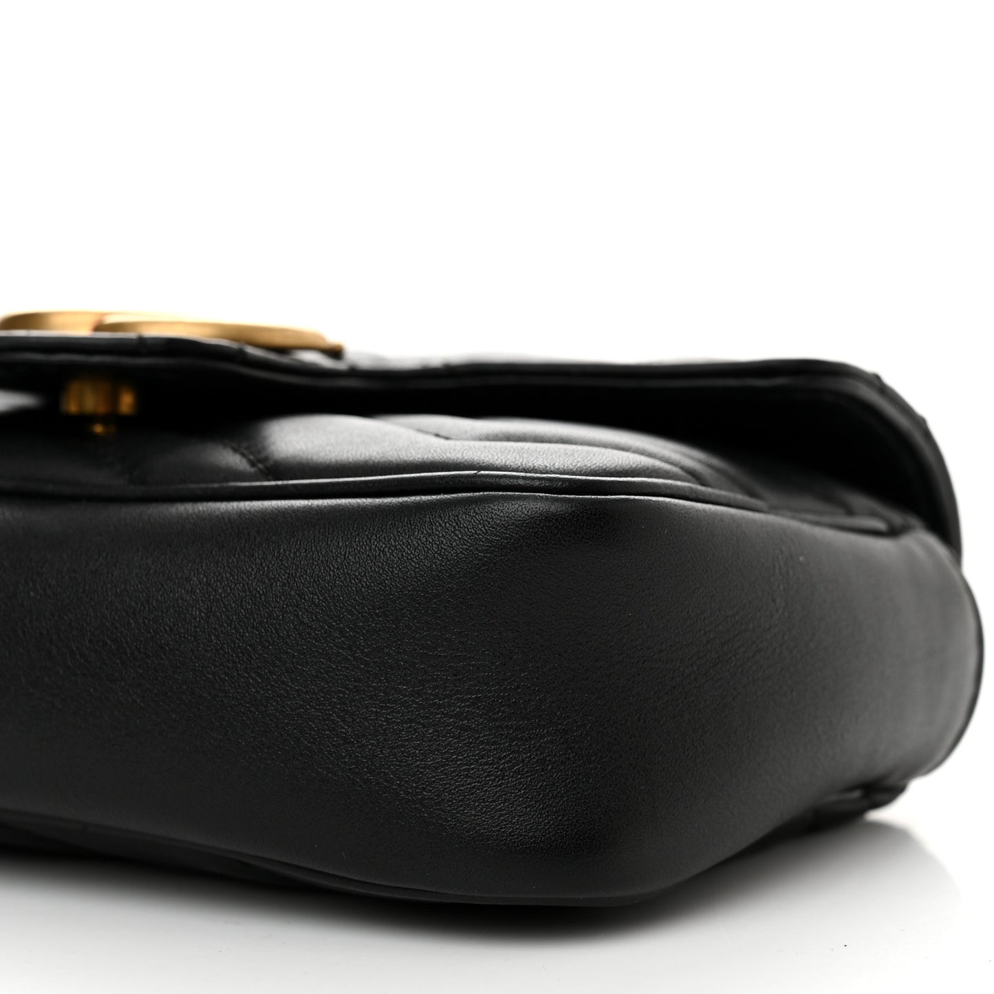 Calfskin Matelasse Super Mini GG Marmont Shoulder Bag Black