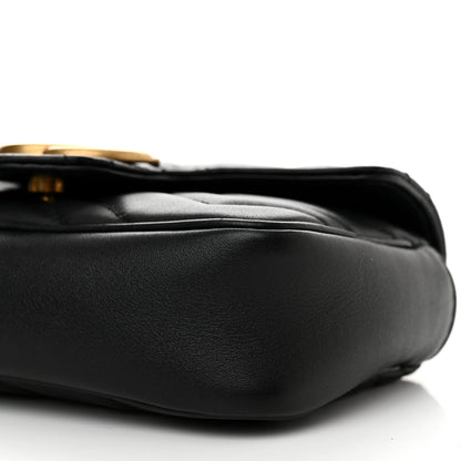 Gucci Calfskin Matelasse Super Mini GG Marmont Shoulder Bag Black 6 of 10