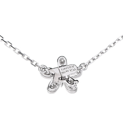 Van Cleef & Arpels 18K White Gold Diamond Socrate 3 Flower Pendant Necklace 5 of 7