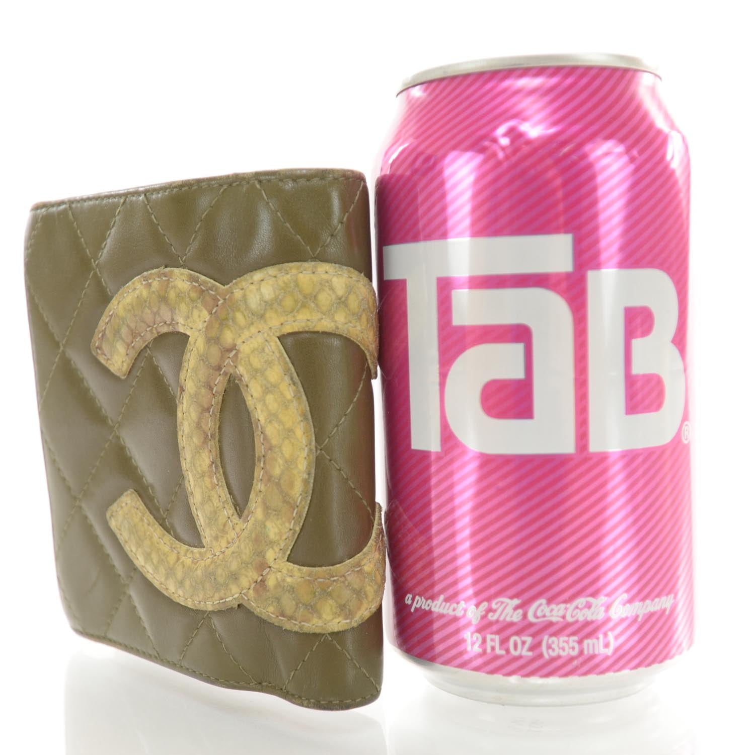 Chanel Python Cambon Compact Wallet Olive 2 of 10
