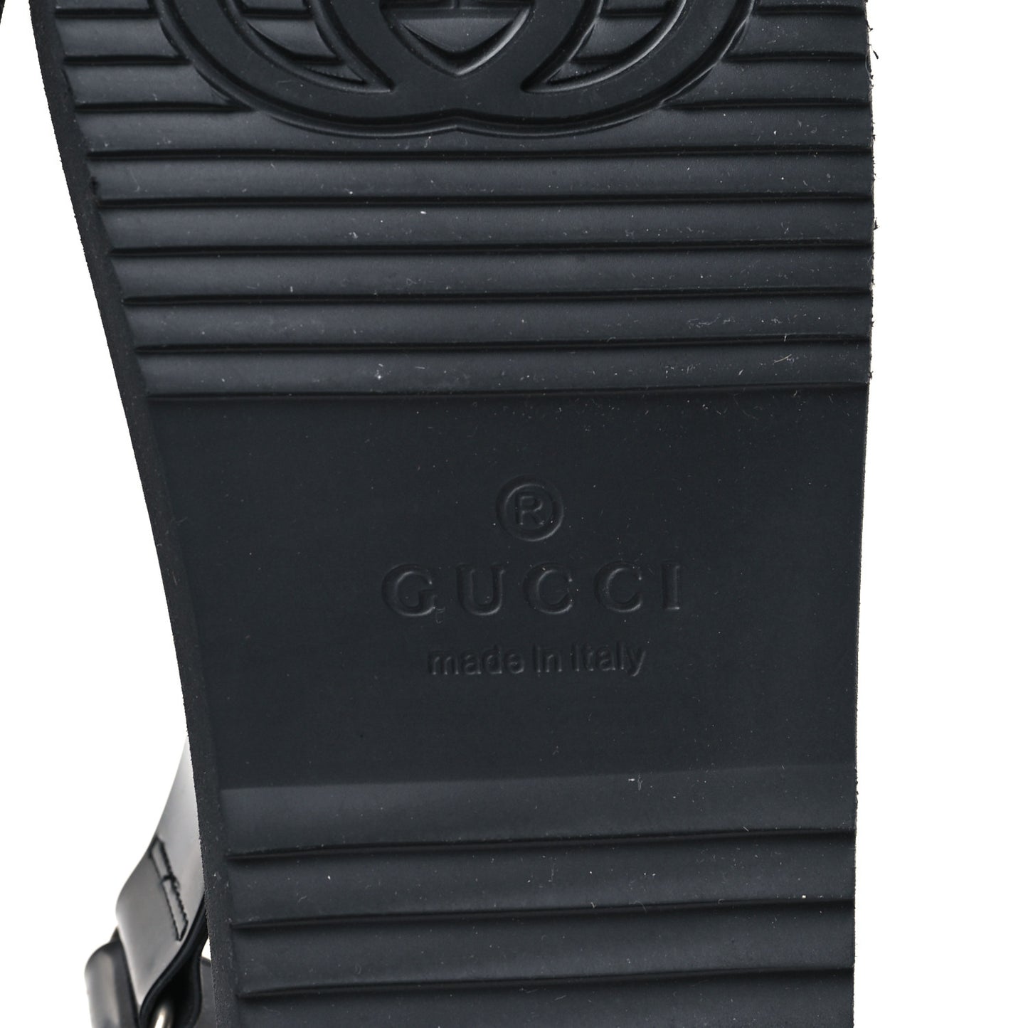 Rubber Mini Double G Womens Dad Sandals 36 Black