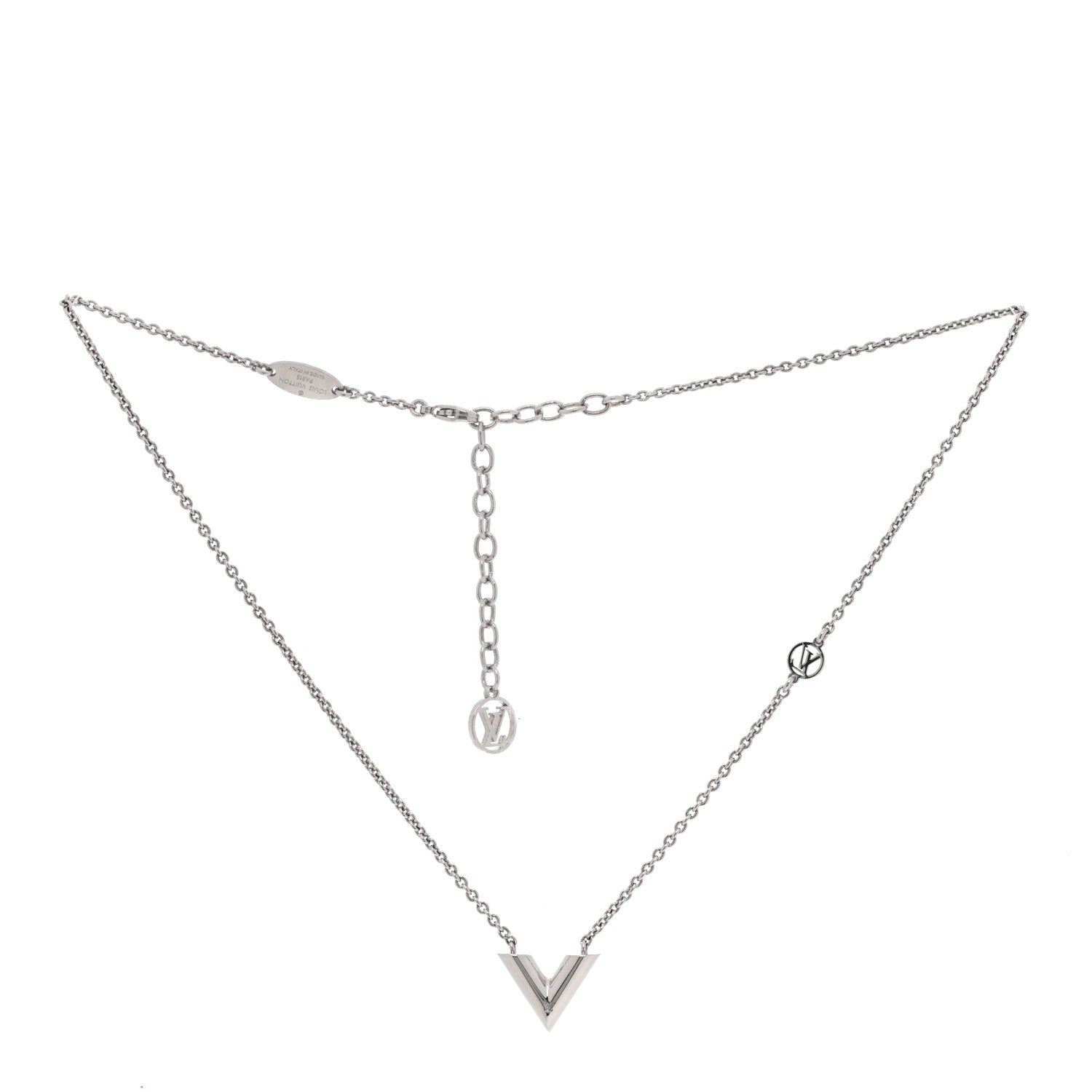 Louis Vuitton Metal Essential V Supple Necklace Silver 3 of 7