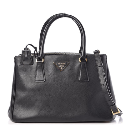 Prada Saffiano Small Galleria Double Zip Tote Black 1 of 16