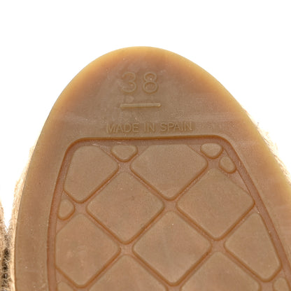 Chanel Lambskin CC Espadrilles 38 Beige Black 6 of 10