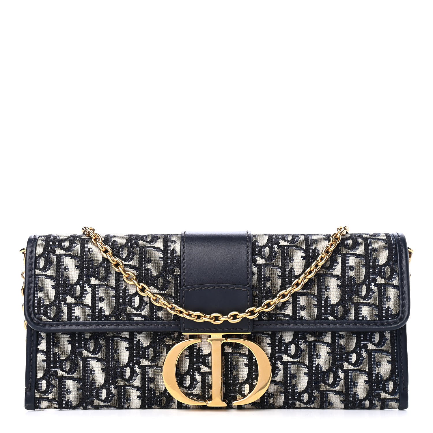 Christian Dior Oblique 30 Montaigne Chain Pouch Blue 1 of 8